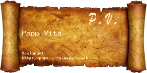 Papp Vita névjegykártya